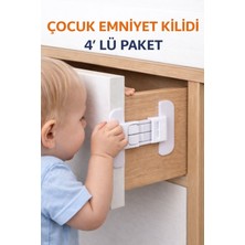 4 Adet Buzdolabı, Çekmece ve Dolap Kapağı Çocuk Kilidi
