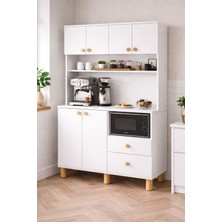 Setay Madrid Kahve Köşesi + Çok Amaçlı Raflı Kapaklı Dolap - 120CM