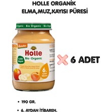Holle Organik Elma, Muz, Kayısı Püresi 6'lı Paket