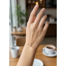 Biju Yılmaz Vip Gold Çift Kalp Taşlı Şahmeran - 26SHM58