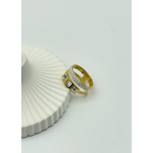 Biju Yılmaz Çelik Gold Taşlı Yüzük - 25YZK89