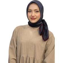 Levamor Müslin Degrade Geçişli Biye Detaylı Kaymaz Dokulu Kare Eşarp Füme