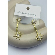 Biju Yılmaz Vip Gold Taşlı Sallantılı Deniz Yıldızı Küpe - 26VIPKP42