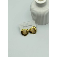 Biju Yılmaz Çelik Gold Taşlı Kalp Kolye - 25-CLK44