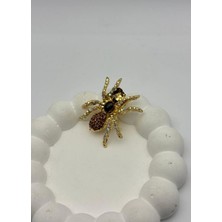Biju Yılmaz Vip Gold Kahverengi Taşlı Tarantula Broş - 26BRS25