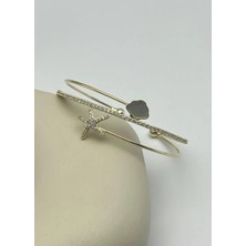 Biju Yılmaz Vip Gold Yıldız Taşlı Kelepçe - 26VIPK30