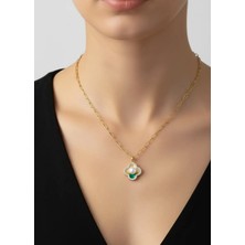 Biju Yılmaz Çelik Gold Mineli Kolye - 25-CLKK115