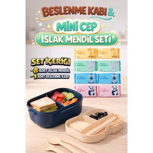 M&H Premium Beslenme Seti: 1 Adet Beslenme Kabı ve 8 Adet Islak Mendil