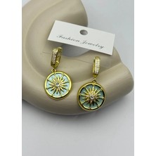 Biju Yılmaz Vip Gold Taşlı Yuvarlak Sallantılı Küpe - 26VIPKP16