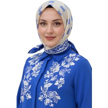 Levamor Kadın Ipek ve Bambu Karışımlı Kristal Eşarp Ekru-Saks