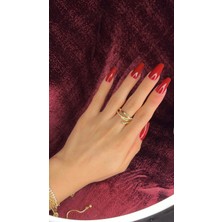 Zirkon Taşlı Spiral Yüzük – 14K Altın Görünümlü Gold Kaplama Paslanmaz Çelik