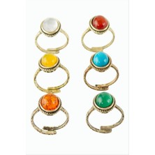 Zero Land Ozdestor Oval Doğaltaşlı Otk Yüzük - Akik