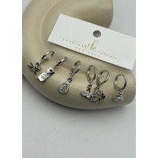 Biju Yılmaz Vip 6'lı Silver Küpe - 25-VIP224