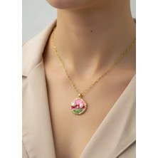 Biju Yılmaz Çelik Gold Mineli Kolye - 25-CLKK116