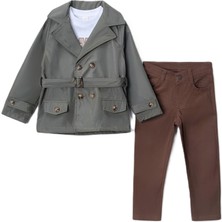 Erkek Çocuk Trençkotlu Şık Takım – Bayramlık Ceket Pantolon Takım 2-5 Yaş