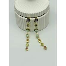 Biju Yılmaz Çelik Gold Renkli Taşlı Küpe 25-CLK64