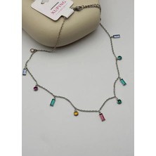 Biju Yılmaz Xuping Renkli Taşlı Silver Kolye - 25-XPK08