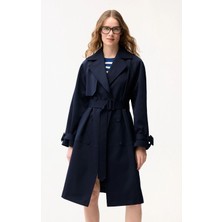 Love My Body Cepli Uzun Trençkot Lacivert 178LO052000