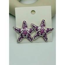 Biju Yılmaz Vip Deniz Yıldızı Mor Küpe - 25-VIP290