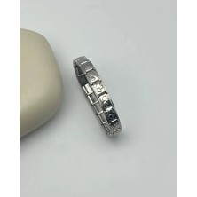 Biju Yılmaz Çelik Silver Kalp ve Yıldızlı Italyan Nomi Bileklik - 25-BLK139