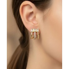 Biju Yılmaz Xuping Gold 3'lü Görünümlü Küpe - 25-XPKP288