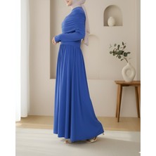 Moda Morfo Pile Detaylı Uzun Sandy Elbise -Saks