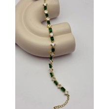 Biju Yılmaz Xuping Gold Yeşil Taşlı Bileklik - 25-XPB147