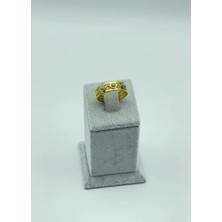 Biju Yılmaz Çelik Gold Taşlı Yüzük - 25YZK84