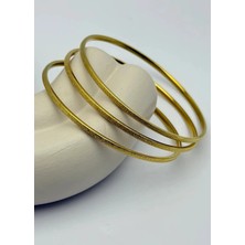 Biju Yılmaz Çelik Gold 3'lü Simli Ince Ajda - 25-AJD16