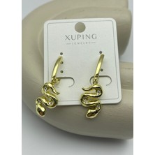 Biju Yılmaz Xuping Gold Taşlı Yılan Küpe - 25XPKP365