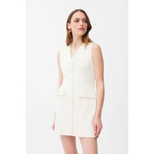 adL Kolsuz Mini Elbise Vanilya 12446329000