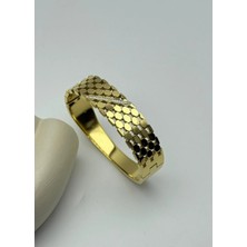 Biju Yılmaz Çelik Gold Taşlı Kelepçe - 26KLP10