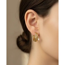 Biju Yılmaz Xuping Gold Incili Earcuff Küpe - 25-XPKP31