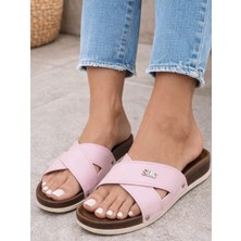 Slc Kadın Pudra Günlük Terlik – Ortopedik Taban Rahat Yazlık Terlik