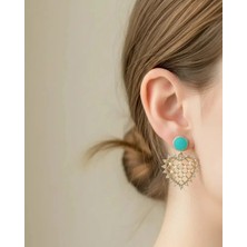 Biju Yılmaz Xuping Gold Incili Kalp Küpe - 25-XPKP300