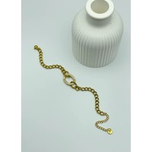 Biju Yılmaz Çelik Gold Taşlı Halka Bileklik - 25-BLK46