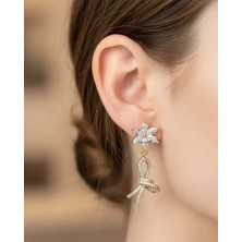 Biju Yılmaz Xuping Gold Taşlı Çiçek Küpe - 25-XPKP261