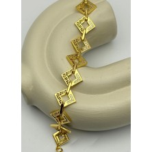 Biju Yılmaz 22K Altın Kaplama Taşlı Tasarım Bileklik - 25-22K101