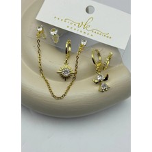 Biju Yılmaz Vip 6'lı Gold Küpe - 25-VIP156