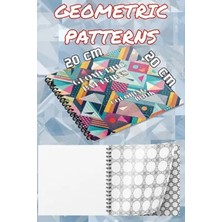 Pink Swan Craft Geometrik Patternler Büyük Boyama Kitabı 20 x 20 cm Çocuklar İçin Eğlenceli Aktiviteler