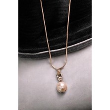 twingold Gümüş Renkli Inci Tasarımlı Kolye Küpe Takı Seti