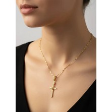 Biju Yılmaz Çelik Gold Taşlı Kılıç Kolye - 26CLKO16