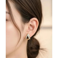 Biju Yılmaz Xuping Rose Taşlı Üçgen Küpe - 25-XPKP86