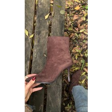 Akça Shoes Acı Kahve Süet Topuklu Bot