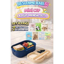 M&H Premium Beslenme Seti: 1 Adet Beslenme Kabı ve 9 Adet Kağıt Mendil