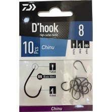 Daiwa D'hook Chinu No:8 Black Nikel Olta Iğnesi 10 Adet