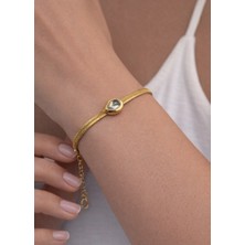 Biju Yılmaz Çelik Gold Damla Taşlı Italyan Bileklik - 26BLK07