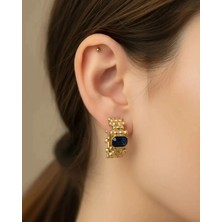 Biju Yılmaz Xuping Gold Lacivert Taşlı Küpe - 25-XPKP280