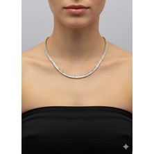 Biju Yılmaz Çelik Gold Baget Taşlı Su Yolu Kolye - 26SUK02