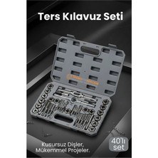 Marsilyan 40 Parça Profesyonel Metrik Ters Kılavuz ve Pafta Seti   - Hassas Diş Açma ve Onarım Takımı